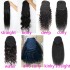 Kinky straight invisible spliced ponytail real hair ponytail puff yaki straight hair