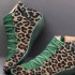 Wish European and American trade plus size women's boots winter new leopard print flat bottomed Martin boots short boots women's boots