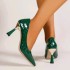 High heels fashion single shoes for women in spring 2024, pointed toe, one foot, plus size women shoes heels