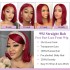 Cross border 99j bob wig human hair foreign trade real person hair wine red headband women's front lace wig