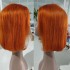 Front lace short hair cover, real hair wig 4x4 closure, bob wig 350 # Orange color