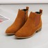 Wholesale of new large-sized pointed short boots with suede and simple British style women's boots for autumn and winter, flat bottomed side zipper bare boots for foreign trade