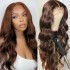 body wave brown lace closure human hair wigs chocolate color