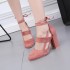 Wish European and American foreign trade plus size women's shoes, thick heels, high heels, lace up, plus size single shoes manufacturer, direct supply in stock 41.43