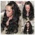 Hot selling European and American women's wig with long curly hair and big waves, black synthetic front lace wig head