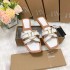 Ins Cross border New European and American Large Sponge Cake One Line Slippers Solid Color Decorative Buckle Thick Bottom Women's Sandals Shoes