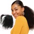 Invisible Velcro Ponytail Real Hair Wig Kinky Curly Magic Sticker Ponytail