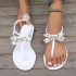 Fairy Feng Shui Diamond Butterfly Knot Sandals for Women 2024 New Summer Flat Bottom Toe Fashion Small Fragrant Sandals Wholesale