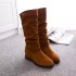 2021 Autumn New Foreign Trade Boots Women's Tall Long Boots Martin Boots Velvet Matte Round Head Thin Leg Women's Shoes Wholesale