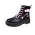 Mid length boots for children 2023 autumn new student thick sole 4CM front lace up stitching fashion Martin boots