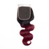 European and American wig piece real hair curtain 1b/99j Body wave bundles with closure wine red