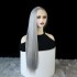 Wig European and American Fashion Women's Synthetic Hair Cover # 0906 Grey Long Hair Amazon Hot Selling Manufacturer Wholesale