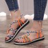 Cross border foreign trade Amazon plus size summer European and American beach sandals women's clip toe knot flat slippers women