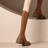 High heels, long boots, children's 2024 autumn new collection, round toe, no drop off, slim boots, no knee high, high-end, small stature