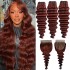 European and American real hair wig, hair curtain, transparent lace hair block, loose deep bundle, human hair