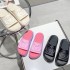 New European and American letter high-end height increasing slippers, fashionable thick soled sponge slippers, one line women's outdoor beach sandals