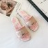 Ins independent station new summer fashion versatile flat bottom slippers Ins trendy embroidered pattern beach women's shoes