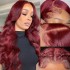 Body wave human hair wigs, wine red real hair wig factory for lace headpieces before foreign trade