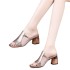 Sandals for women in summer 2022, new fashionable and breathable high heels, thick heels, fashionable and comfortable square toe straight sandals, women's shoes