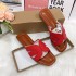 Ins Cross border New European and American Large Sponge Cake One Line Slippers Solid Color Decorative Buckle Thick Bottom Women's Sandals Shoes