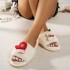 New Christmas snowman open toed fuzzy slippers for home leisure, plush thick soled slippers, European and American plus size cotton shoes