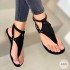 Wish Amazon's new foreign trade plus size sandals for women in Europe and America, flat toed herringbone flat sandals are available year-round