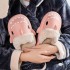 Amazon Cross border Women's Hairy Shoes Shark Cotton Shoes Home Couple Cotton Slippers Slippers Shark fur slides