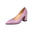 Fashion Single Shoes for Women 2023 Spring New Style Shallow Mouth Coarse Heel Pointed Ladies Shoes Work Shoes Large Size 4143