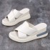 Sponge cake thick soled wedge sandals for women in summer 2022, worn outside, with an empty flat buckle sandals, oversized high-heeled sandals for women