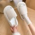 2024 new fur slippers for indoor and home use, soft bottom for home and outdoor wear, with a strong sense of stepping on feces, thick bottom cotton slippers for autumn and winter