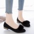 Single shoe women's 2023 spring new plush foot kick low heel Women's shoes pointed shallow mouth suede