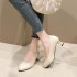 High heels women's singles 2024 autumn new work shoes mid heel basic size 41-43 thick heel pointed toe