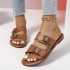 Temu Spring/Summer New European and American Casual Versatile Beach Shoes for Daily Outwear Fashion Shoes with Ring Buckle Flat Slippers Shoe