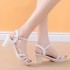 Sandals Women's Summer 2021 New Fairy Wind Fish Mouth Heel Sandals High Heels Women's One Button Thick Heel Shoes Trendy