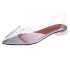 Ladies Shoes 2023 summer new PVC pointed low heel breathable 41-42 rhinestone Korean version