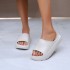 Height increasing and thick soled slippers for women's summer fashion, with arch support and a single line of slippers. Soft sole with a poop like feel. Coconut slippers