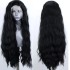 Hot selling wig, explosive synthetic front lace long curly hair, European and American black wavy long hair headband