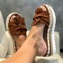 Amazon Europe and America Large Summer New Style Slope Heel Bow Cool Slippers Thick Bottom Hemp Rope Woven Beach Women's Shoes