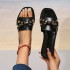 New summer Korean version bow PVC jelly cool mop fashionable flat bottomed transparent outer wear anti slip beach straight drag