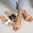 Temu exports summer new European and American style fashionable and versatile beach vacation flat bottomed plus size women's sandals