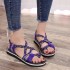 Cross border foreign trade Amazon plus size summer European and American beach sandals women's clip toe knot flat slippers women