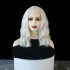 Foreign trade wig Bob style white gold mid split straight hair short hair front lace wig high temperature silk synthetic wig factory