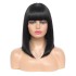 Women's short hair, real hair wig, bob wig, straight hair with bangs