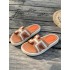 Cross border summer new round toe thick soled H-shaped slippers for fashionable outerwear, one foot pedal splicing color women's beach sandals