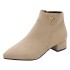 Short boots for women 2021 autumn new item matte PU mid heel ankle boots color Martin boots thick heel pointed toe women's boots wholesale