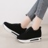 Spring new Korean style fashionable round toe lace up sponge cake thick soled fashion casual plus size women's deep mouth sports single shoes