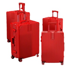 Bridal red suitcase, wedding bride's suitcase, 24 inch dowry box, travel password