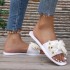 New butterfly bow slippers for women, infrared wearing, fashionable women's round headed thick soled anti slip beach sandals