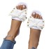 New butterfly bow slippers for women, infrared wearing, fashionable women's round headed thick soled anti slip beach sandals