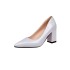 Fashion Single Shoes for Women 2023 Spring New Style Shallow Mouth Coarse Heel Pointed Ladies Shoes Work Shoes Large Size 4143